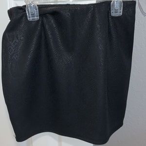 black snakeskin mini skirt
